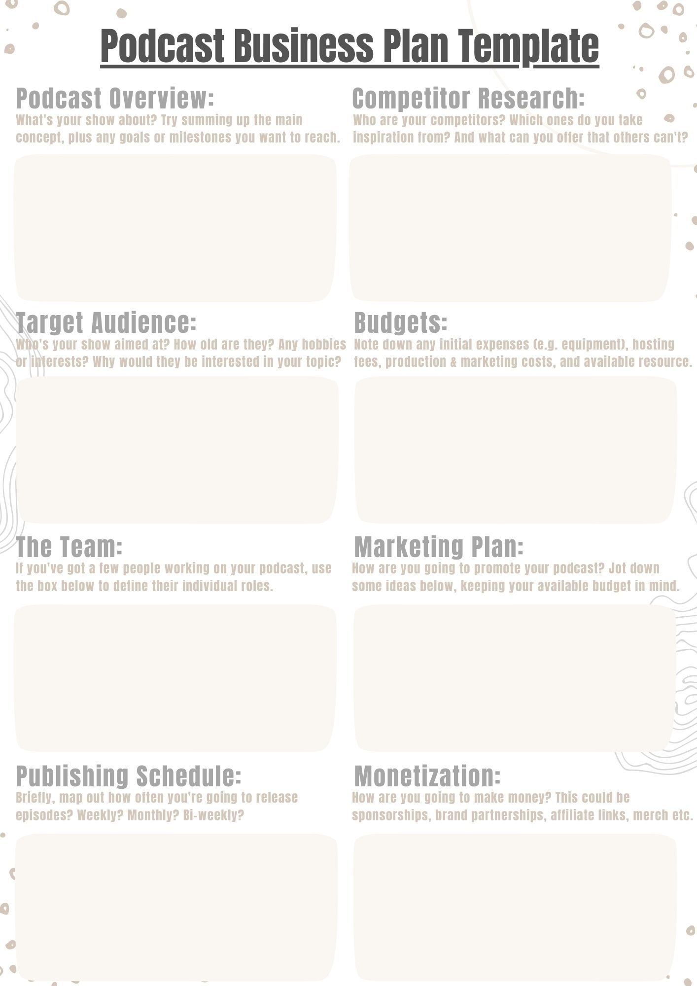 Podcast Planning Template